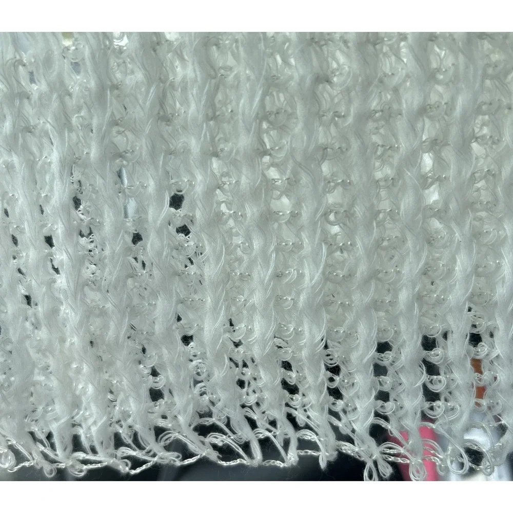 Vintage White Baby Blanket Lace Knit Christening Shower Gift Delicate Baptism 80